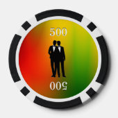 Gay regenboog bruiloft pokerchips (Achterkant)