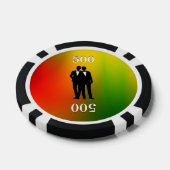 Gay regenboog bruiloft pokerchips (Enkel)