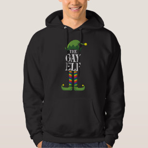 gay regenboog elf matching familie kerstfeest hoodie