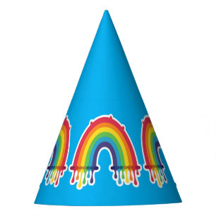 gay regenboog feesthoed blauwe achtergrond feesthoedjes