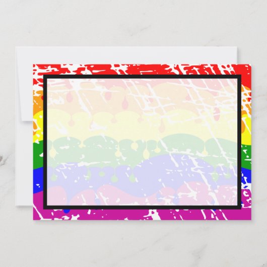 Gay Regenboog Vrijheid Vlag Bruiloft Save the Date (Voorkant)