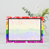 Gay Regenboog Vrijheid Vlag Bruiloft Save the Date (Staand voorkant)