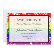 Gay Regenboog Vrijheid Vlag Bruiloft Save the Date