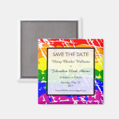 Gay Regenboog Vrijheid Vlag Bruiloft Save the Date Magneet (Voorkant / Achterkant)