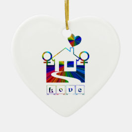 Gay regenbooghuis - LOVE Keramisch Ornament
