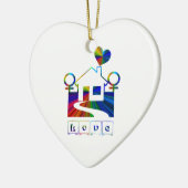 Gay regenbooghuis - LOVE Keramisch Ornament (Links)