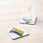 Gay regenboogvlag bier onderzetter (Rechterzijde)