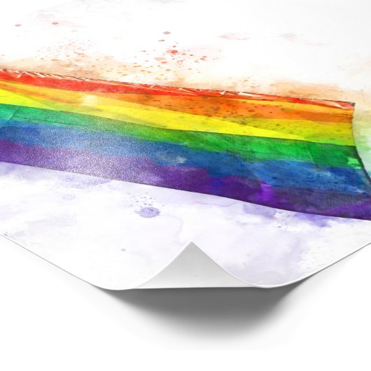 Gay regenboogvlag foto afdruk (Hoek)