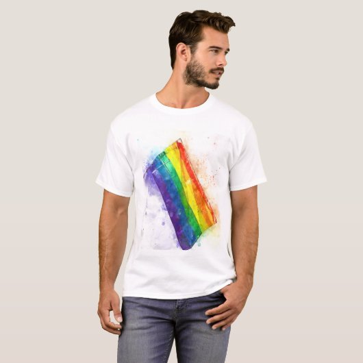 Gay regenboogvlag t-shirt (Voorkant volledig)