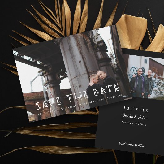 Gay Retro Art Deco Foto opslaan Datum Save The Date