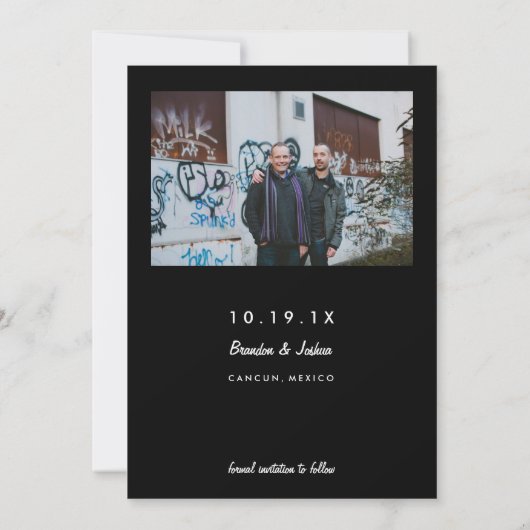 Gay Retro Art Deco Foto opslaan Datum Save The Date (Achterkant)