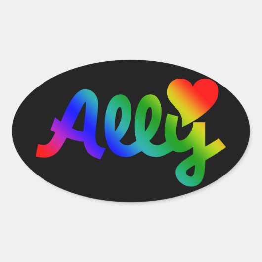 Gay Rights ALLY Ovale Sticker (Voorkant)