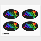 Gay Rights ALLY Ovale Sticker (Vel)