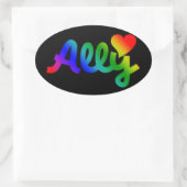 Gay Rights ALLY Ovale Sticker (Tas)
