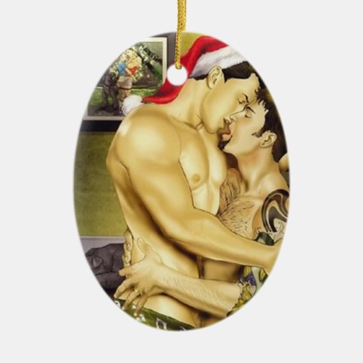 Gay Santa Kiss Ornament (Voorkant)