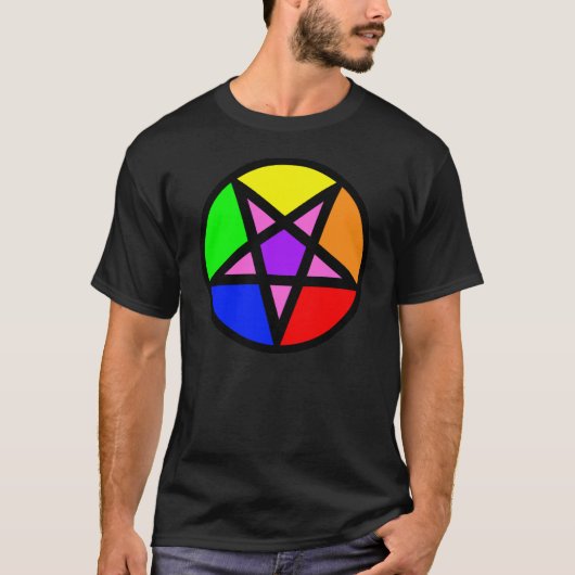 Gay Satanist Pentagram T-shirt (Voorkant)