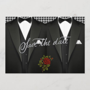 Gay Save the Date met Tuxedo