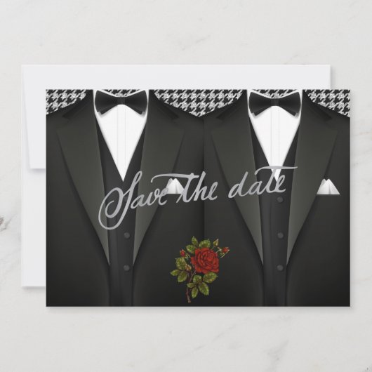 Gay Save the Date met Tuxedo (Voorkant)