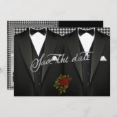 Gay Save the Date met Tuxedo (Voorkant / Achterkant)