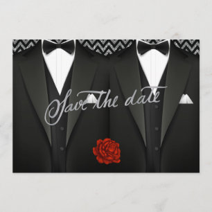 Gay Save the Date met Tuxedo