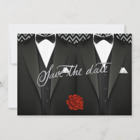 Gay Save the Date met Tuxedo (Voorkant)