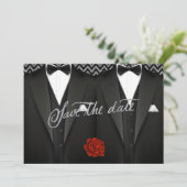 Gay Save the Date met Tuxedo (Staand voorkant)