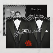 Gay Save the Date met Tuxedo (Voorkant / Achterkant)