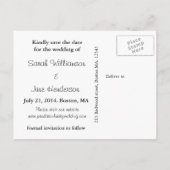 Gay Save the date, roze pinguïns Aankondigingskaart (Achterkant)