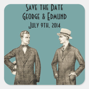  Gay Save the Date Vierkante Sticker