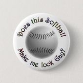 Gay Softball Ronde Button 5,7 Cm (Voorkant)