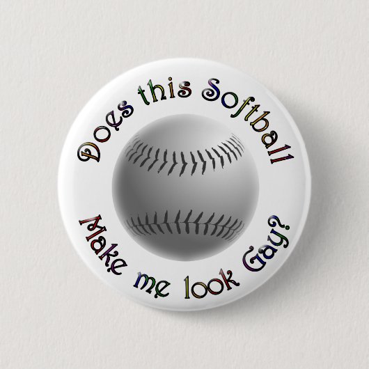 Gay Softball Ronde Button 5,7 Cm (Voorkant)