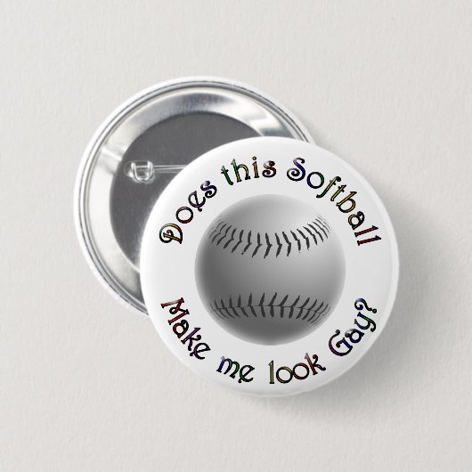 Gay Softball Ronde Button 5,7 Cm (Voorkant /achterkant)