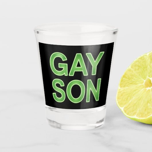 Gay Son Funny LGBTQ Pride Shot Glas (Voorkant)