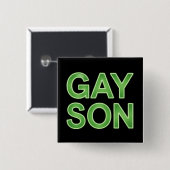 Gay Son Funny LGBTQ Pride Vierkante Button 5,1 Cm (Voorkant /achterkant)