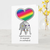 Gay Son & Husband Jubileum Rainbow Cats Kaart (Gele Bloem)