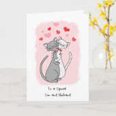 Gay Son & Husband Valentijnse Cute Cats Card Kaart (Gele Bloem)