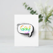 Gay Speech Bubble Briefkaart (Staand voorkant)