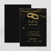 Gay sprankelende lichten en gouden trouwringen RSV Save The Date (Voorkant / Achterkant)