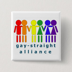 Gay Straight Aliiance Vierkante Button 5,1 Cm
