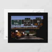 Gay/Straight/Bi Road Signalering Briefkaart (Voorkant / Achterkant)