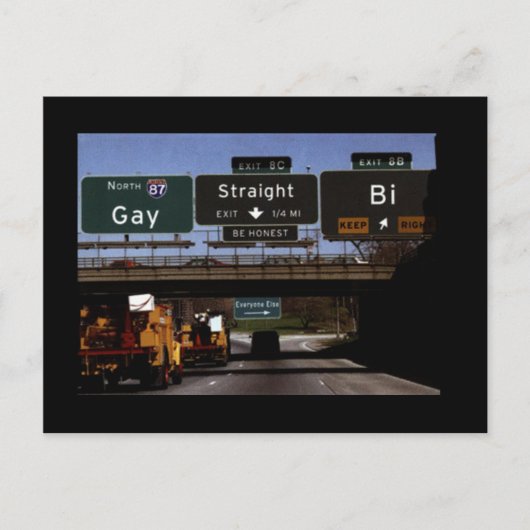 Gay/Straight/Bi Road Signalering Briefkaart (Voorkant)