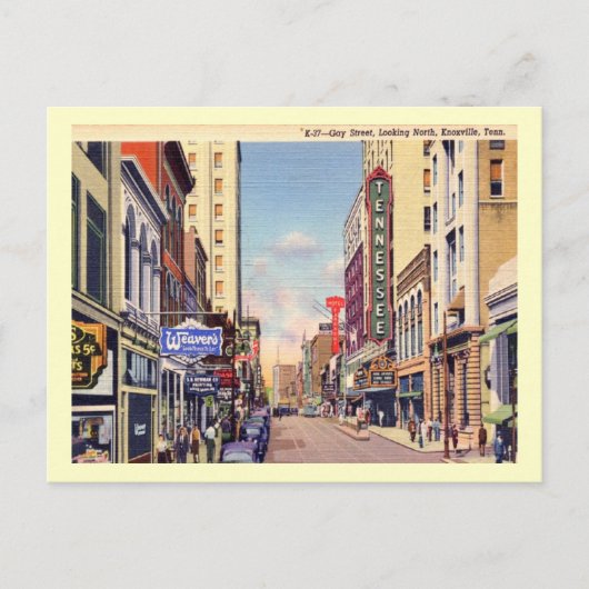 Gay Street, Knoxville, Tennessee Vintage Briefkaart (Voorkant)