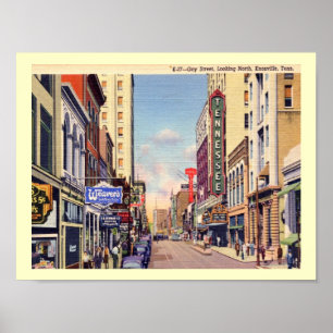 Gay Street, Knoxville, Tennessee Vintage Poster