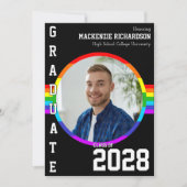 Gay Student Pride Rainbow Graduation Announcement Kaart (Voorkant)
