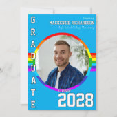 Gay Student Pride Rainbow Graduation Announcement Kaart (Voorkant)