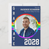 Gay Student Pride Rainbow Graduation Announcement Kaart (Voorkant)