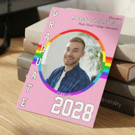 Gay Student Pride Rainbow Graduation Announcement Kaart