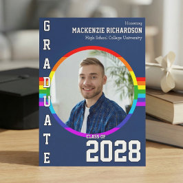 Gay Student Pride Rainbow Graduation Announcement Kaart