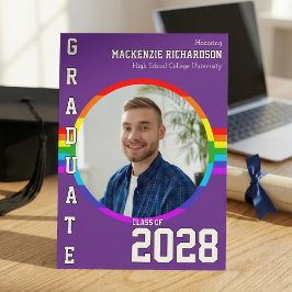 Gay Student Pride Rainbow Graduation Announcement Kaart