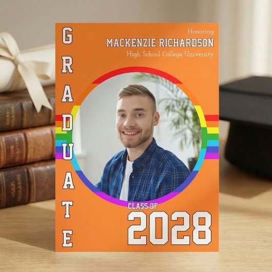 Gay Student Pride Rainbow Graduation Announcement  Kaart